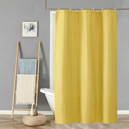Aiyufeng Moga Lemon Yellow Shower Curtain, 3D Design Fabric Shower Curtains, Premium Spa Quality Modern Shower Curtains for Bathroom, 36"x72", Lemon Yellow