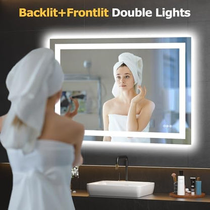 Hivone 40"X30" LED Bathroom Mirror with Lights, UL Listed
