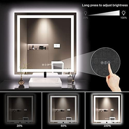 LOAAO 36"X36" LED Bathroom Mirror with Lights, UL Listed
