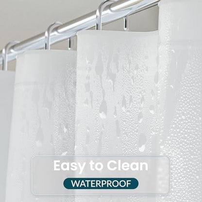 Titanker White Shower Curtain Liner, 72x65 PEVA Shower Liner Inside Shower Curtain Liner Washable Shower Curtains for Bathroom with Magnets and Rustproof Metal Grommet Holes