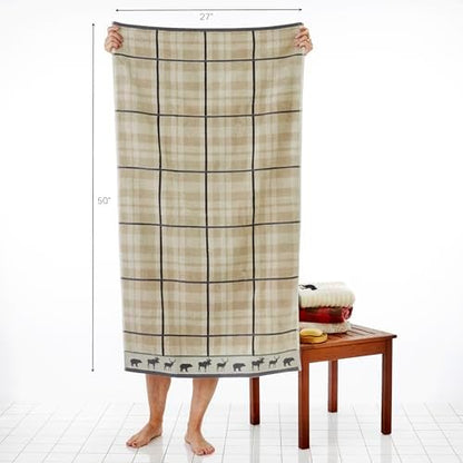 SKL Home Yellowstone Grand Teton Bath Towel, Taupe 50.00" x 27.00"
