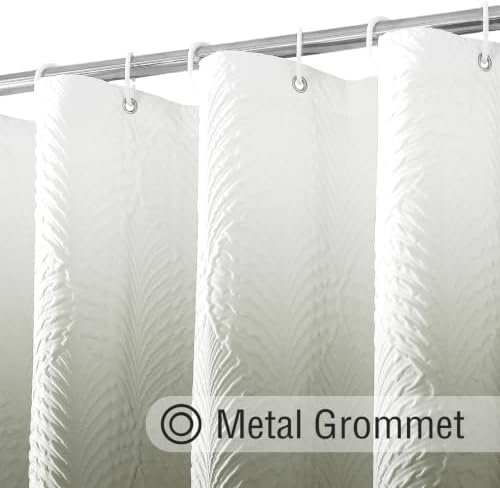 Gibelle 72x78 Long Shower Curtain, Ombre Sage Green 3D Embossed Half Bath Curtain