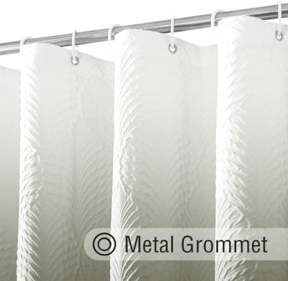 Gibelle 72x78 Long Shower Curtain, Ombre Sage Green 3D Embossed Half Bath Curtain