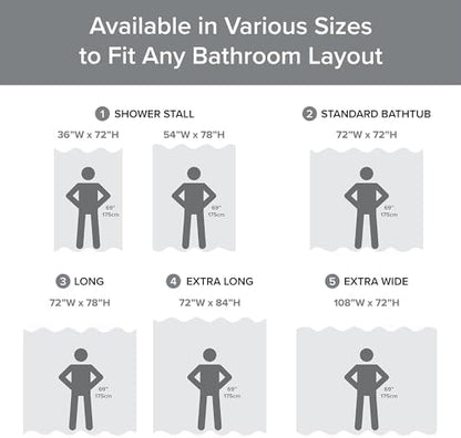 Madison Park Stall Shower Curtain for Bathroom, Blue Ombre, 36" x 72"