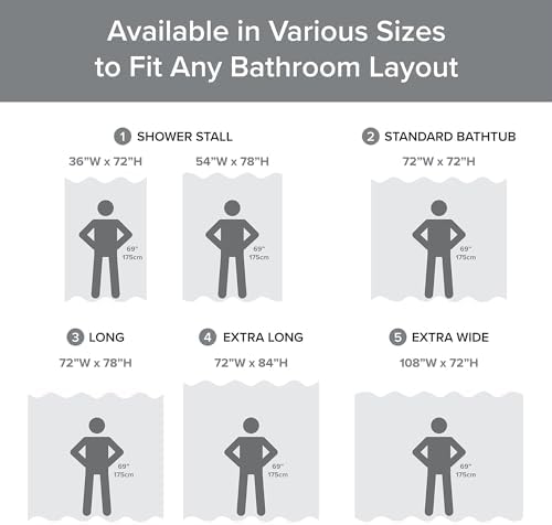 Madison Park Standard Shower Curtain for Bathroom, Grey Ombre, 72" x 72"
