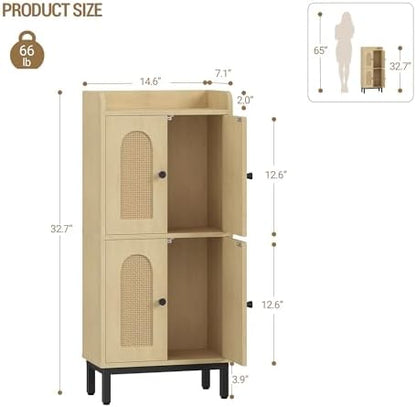 Hzuaneri Bathroom Cabinet, Small Storage Cabinet with 4 Doors
