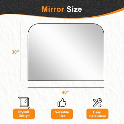 Delma 30"x40" Black Metal Framed Bathroom Mirror for Over Sink