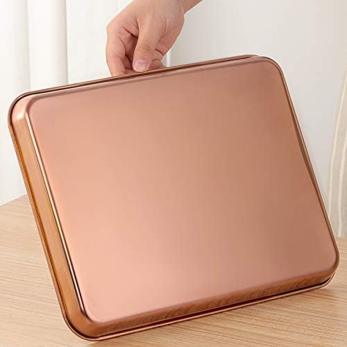 Meisha Baking Sheet with Wire Rack Set [2 Pans + 2 Tier Racks], Stainless Steel Rose Gold Cookie Sheet Baking Trays & Cooling Rack for Cooking