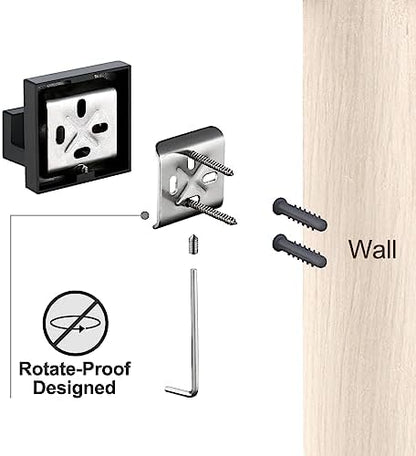 BAGNOLUX Matte Black Bathroom Accessories Set 4 Pieces, Bathroom Towel Holder Set Stainless Steel, Black Towel Bar Towel Racks for Bathroom Wall Mounted, Square Bathroom Hardware Set Heavy Duty