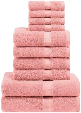 Superior Egyptian Cotton Ultra Plush & Absorbent, 10 Piece Set, Tea Rose