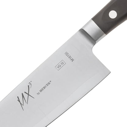 Mercer Culinary MX3 Premium San Mai VG-10 Steel Core Blade Santoku Knife, 185mm 7 Inch,Black