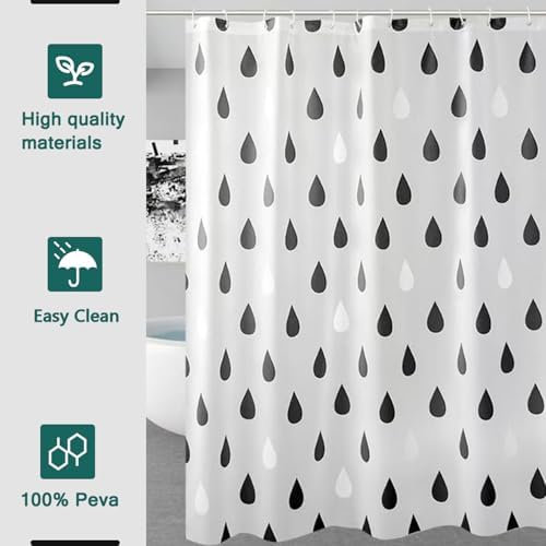 Shower Curtain Liner, 100% Waterproof Peva Shower Curtains with 3 Duty Heavy Bottom Magnets and 12 Rust Proof Grommets, 72x72 Weighted Shower Liner for Shower Stall, Bathtubs