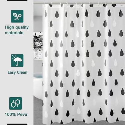 Shower Curtain Liner, 100% Waterproof Peva Shower Curtains with 3 Duty Heavy Bottom Magnets and 12 Rust Proof Grommets, 72x72 Weighted Shower Liner for Shower Stall, Bathtubs
