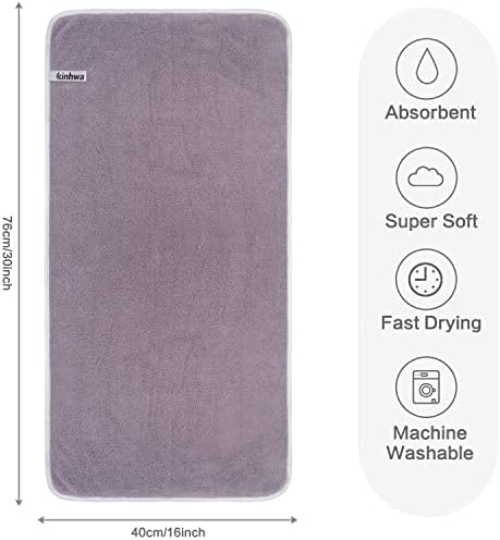 KinHwa Microfiber Hand Towels Ultra Soft Hand Towels for Bathroom Super Absorbent Bath Towels Ideal for Hair Spa Sports and Travel 30inch x 16inch 4 Pack Purple