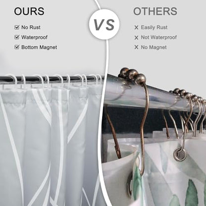 Striped Shower Curtain for Bathroom, Ombre Grey, 72" W x 72" L