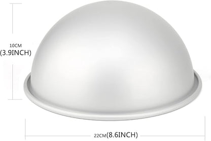 8 Inches Hemisphere Football Cake Pan, 3D Soccer Half Ball Birthday Cake Pan, Aluminum Cake Mold Nonstick Baking Tool