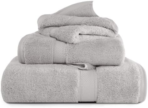 SUPERIOR Egyptian Cotton Ultra Plush & Absorbent, 3 Piece Set, Silver