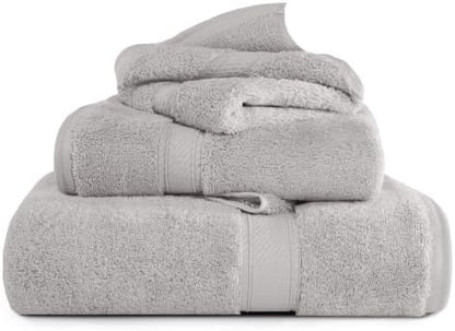 SUPERIOR Egyptian Cotton Ultra Plush & Absorbent, 3 Piece Set, Silver