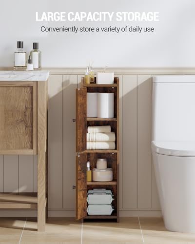 Hzuaneri Bathroom Storage Cabinet, Small Corner Floor Cabinet with 2 Doors