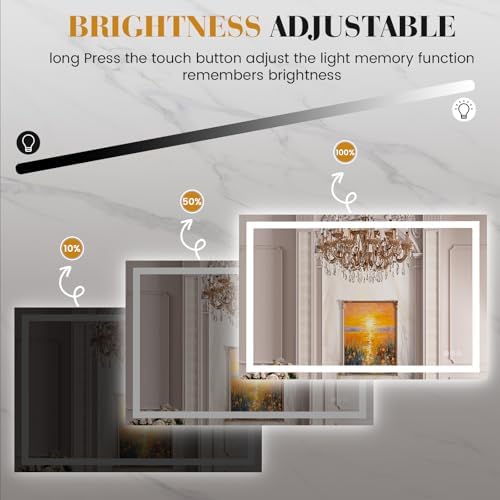 JISOSO LED Bathroom Mirror, Bathroom Vanity Mirror, 40"x32"