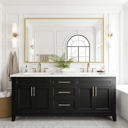 FICTOR Bathroom Vanity Mirror for Over Sink, 55" x 30", Gold