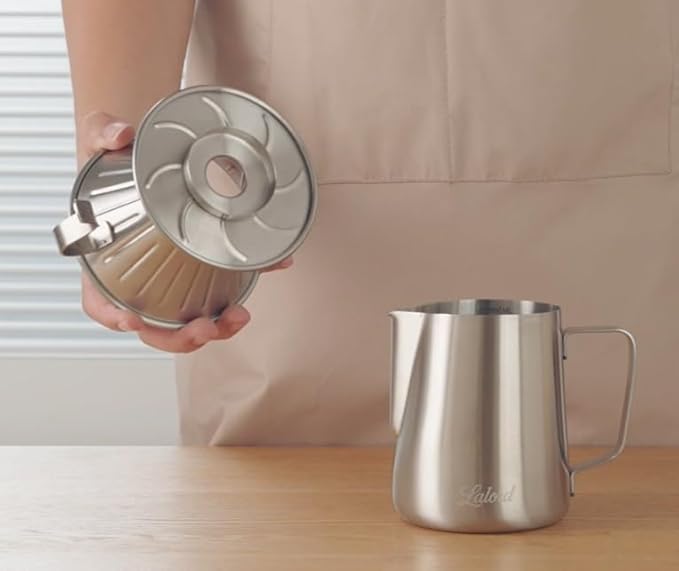 Lalord Pour Over Coffee Maker, 304 Stainless Steel wIth 100 pcs Size 02 Paper Filters (Coffee Dripper)