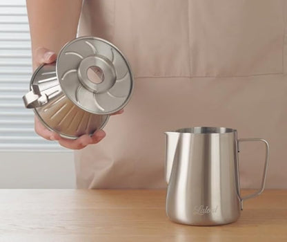 Lalord Pour Over Coffee Maker, 304 Stainless Steel wIth 100 pcs Size 02 Paper Filters (Coffee Dripper)