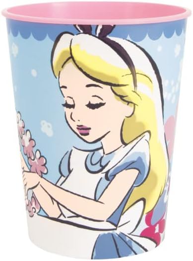 Alice in the Wonderland Birthday Party Supplies Bundle Pack includes 12 Plastic Reusable Cups