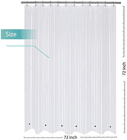 Mrs Awesome Shower Curtain Liner Heavy Duty with 6 Magnets Clear