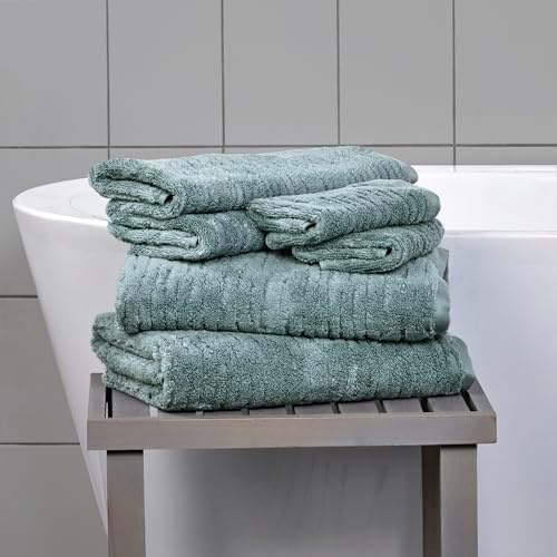 SKL Home CloudSoft Hand Towel Set, 2-Piece, 100% Cotton Luxury, Teal