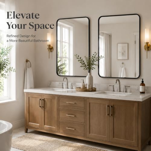 USHOWER 2-Pack Black Bathroom Mirrors Over Sink 22 x 30 Inch