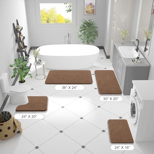 OLANLY Large Bathroom Rugs 44x32, Extra Soft Absorbent Chenille Bath Rugs