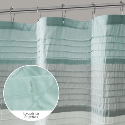 Madison Park Amherst 72 x 72 Bathroom Shower Curtain, Faux Silk, Aqua