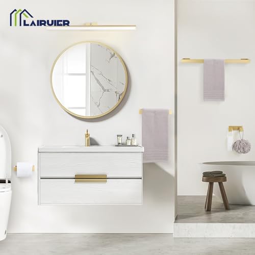 Lairuier Brushed Gold Bathroom Accessories, 23.6 inches Towel Bar Set