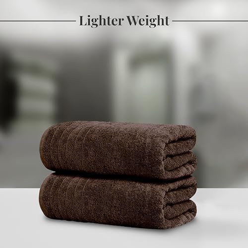 Tens Towels 2 Piece Extra Large Bath Sheets 35 x 70 Inches, Brown
