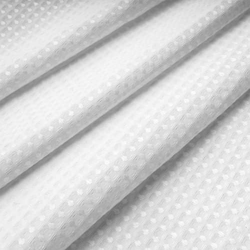 N&Y HOME Stall Waffle Weave Shower Curtain with Snap-in Liner White 36x72