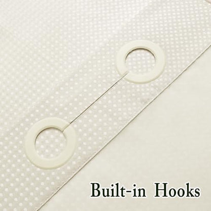 Gibelle No Hook Cloth Ivory Shower Curtain with Liner, 72x74