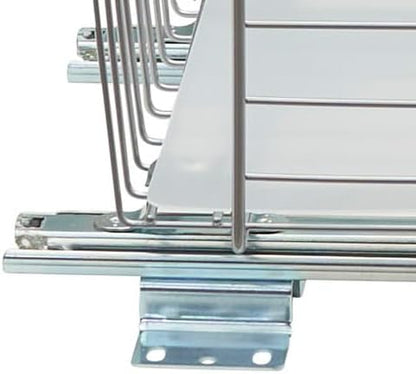 Household Essentials Nickel-Plated Steel Basket Organizer with Clear Plastic Liner