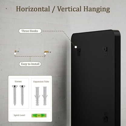 VooBang Bathroom Mirror 30"x56", Black Gorgeous Deep Frame Wall Mirror