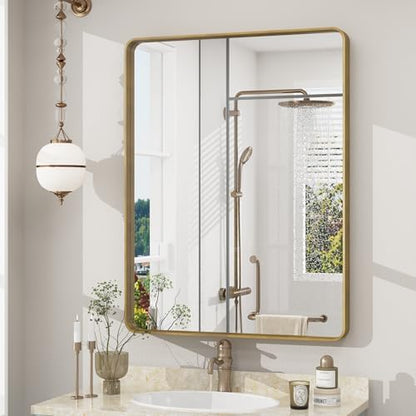 22x30 Inch Brushed Gold Bathroom Mirror