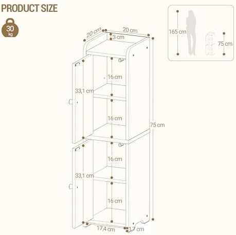 Hzuaneri Bathroom Storage Cabinet, Small Corner Floor Cabinet with 2 Doors
