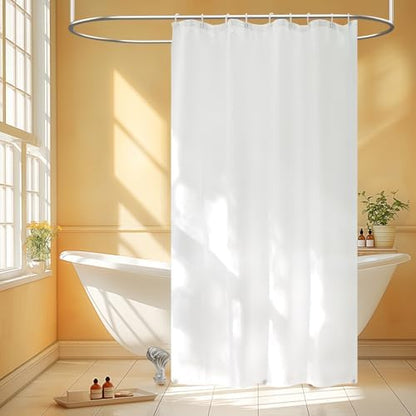Seenus Waterproof Fabric Stall Shower Curtain Liner with 3 Large Magnets, 54 x 72 inch Walkin Cloth Shower Liner Washable, White Lightweight Bath Curtain for Stand-up Shower Stall