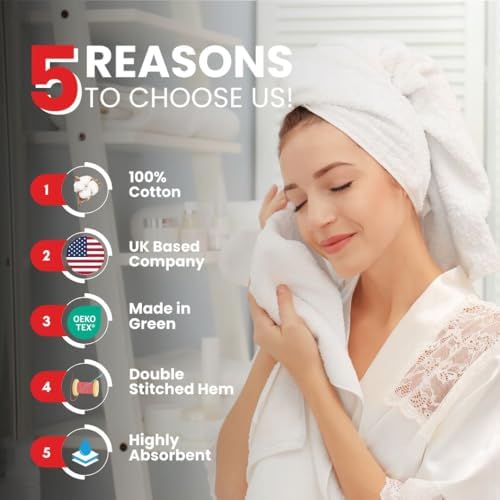 Infinitee Xclusives 100% Cotton Hand Towels for Bathroom - Set of 6