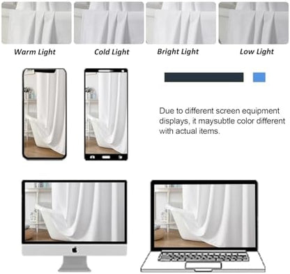 OWENIE White Shower Curtain for Bathroom 84 Inches Extra Long, Elegant 3D Embossed Textured Cloth Waffle Shower Curtain, Modern Luxury Hotel Style, Water Repellent, Machine Washable, 72X84, White