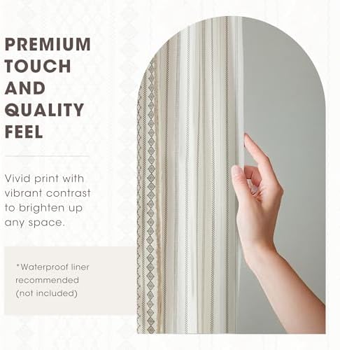 INK+IVY Imani Tufted Chenille 100% Cotton Shower Curtains Machine Washable, Modern Home Bathroom Décor Bathtub Privacy Screen, 72" W x 72" L, Ivory (Pack of 4)