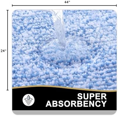 OLANLY Bathroom Runner Rugs 44x24, Long Bath Mats for Bathroom Floor, Blue