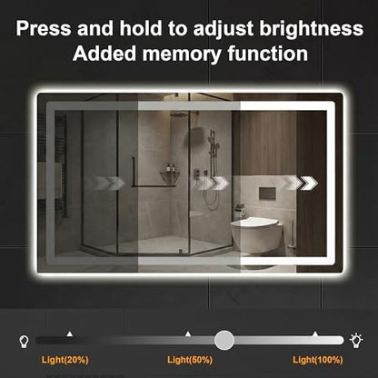 LED Bathroom Mirror with Lights, 30 x 55 Lighted Vanity Wall Mirror