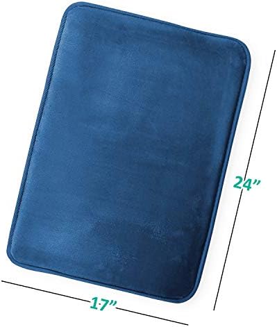 Clara Clark Bathroom Rugs, Velvet Memory Foam Bath Mat, Non-Slip, Machine Washable Bath Rugs - Dries Quickly, Ultra Soft Plush Bath Mats for Bathroom, 17 x 24, Royal Blue