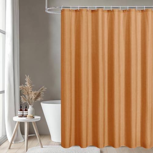 Waterproof Fabric Shower Curtain,No Liner Needed,72x72,Orange