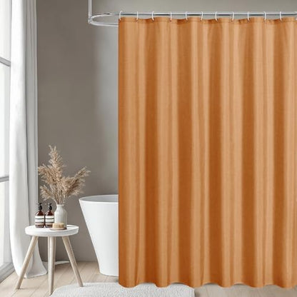 Waterproof Fabric Shower Curtain,No Liner Needed,72x72,Orange